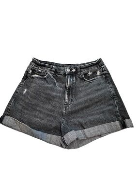 American Eagle Outfitter Black Stretch Jean Shorts cuffed sz 8
